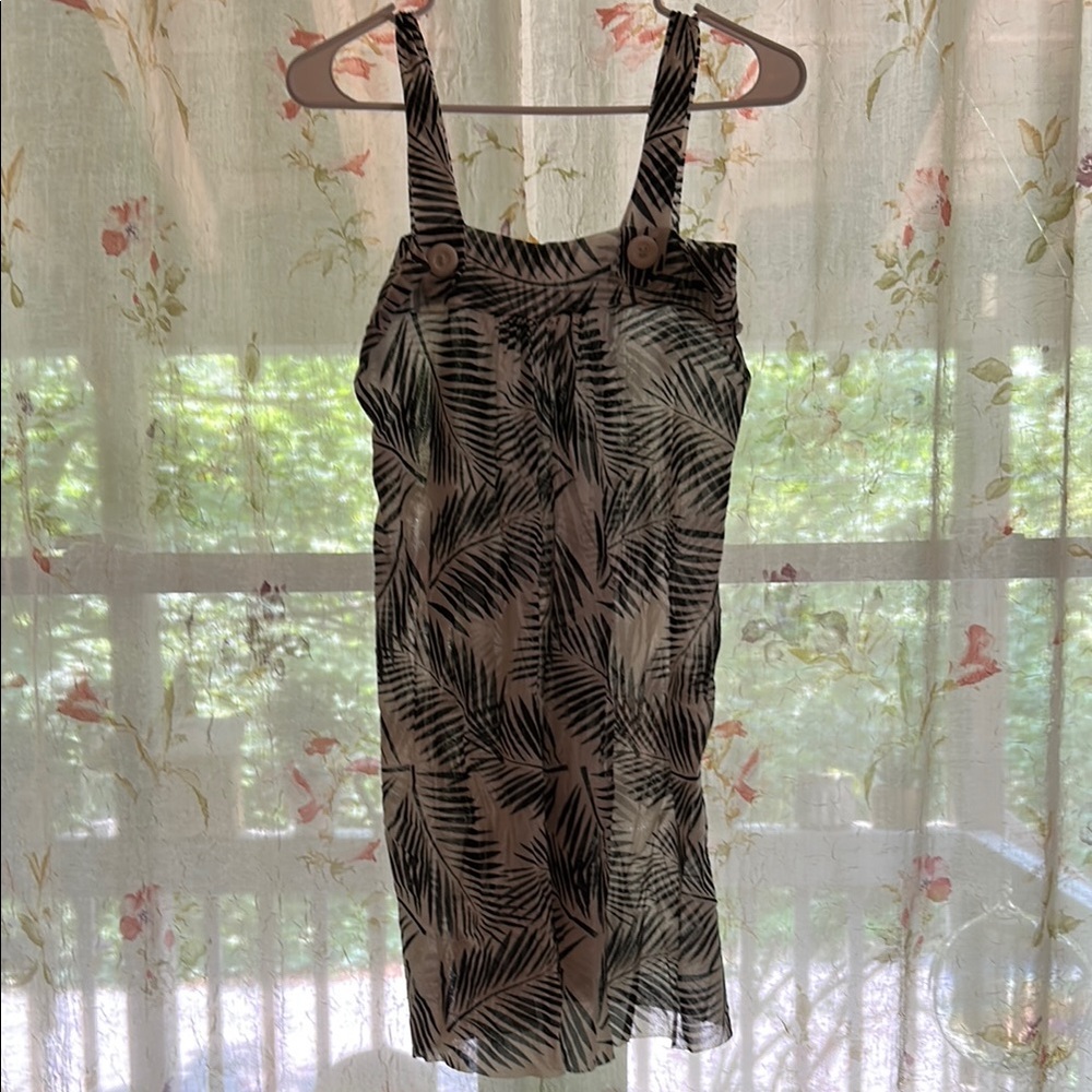 Black and White Sleeveless Sundress with Square Neck